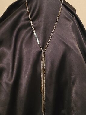 Sleek Black Tassel Y-Necklace for Women